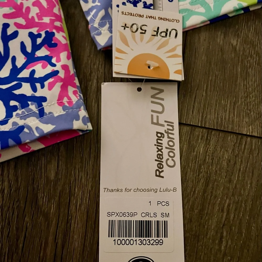 Lulu B Coral Reef Print Cooling UPF50 Top NWT Size Small new with tags resort - Picture 9 of 12